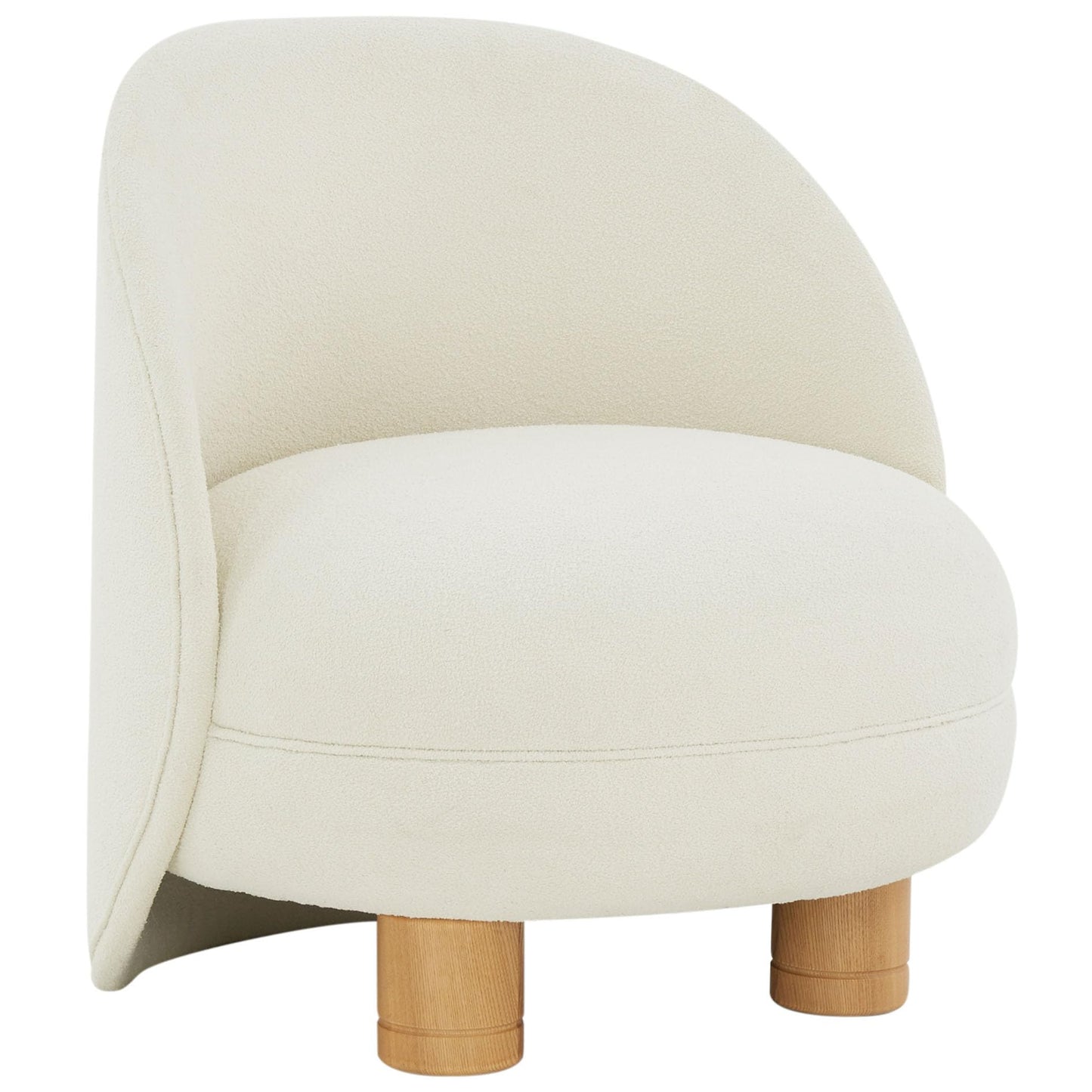 SAFAVIEH Couture Collection Gracelyn Ivory Boucle/Natural Accent Chair (Fully Assembled)