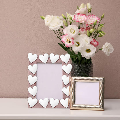 Jetec 100 Pcs Heart Shaped Mirror Tiles, Tiny Mirrors for Crafts, DIY Mosaic Small Circle Mini Mirror Tiles for Arts and Crafts Projects, Traveling, Framing, Room Home Decor(3 Inch)