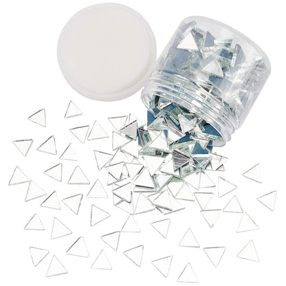 PH PandaHall 260g 0.5 inch Triangle Glass Mirror Tiles Mini Glass Decorative Mosaic Tiles for Home Decoration Crafts Jewelry Making, Clear