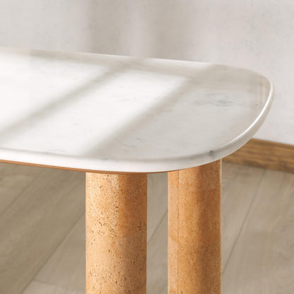 SAFAVIEH Couture Collection Marilynn Marble/Cork Veneer Console Table