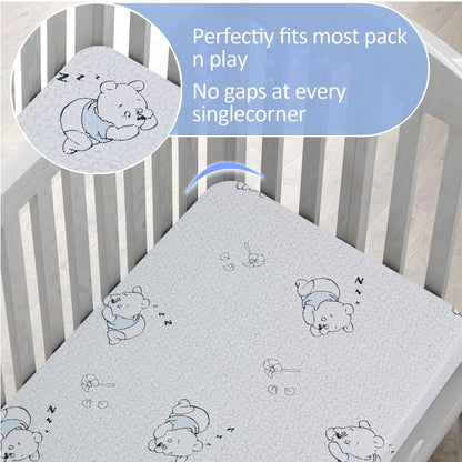 ESJAYING Pack and Play Mattress, 38"x26" Dual-Sided Baby Mattress for Pack n Play with Ultra-Soft Jacquard Cover, Breathable Gel Memory Foam Pack N Play Mattresses Pad for Baby Toddler