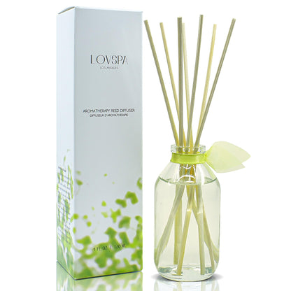 LOVSPA Reed Diffuser Set, Smoked Vanilla Scented Oil Diffuser with Sticks, Home Fragrance Accessories for Bathroom Shelf Decor, Aroma Diffusers for Home or Office Fall Decor, USA Made