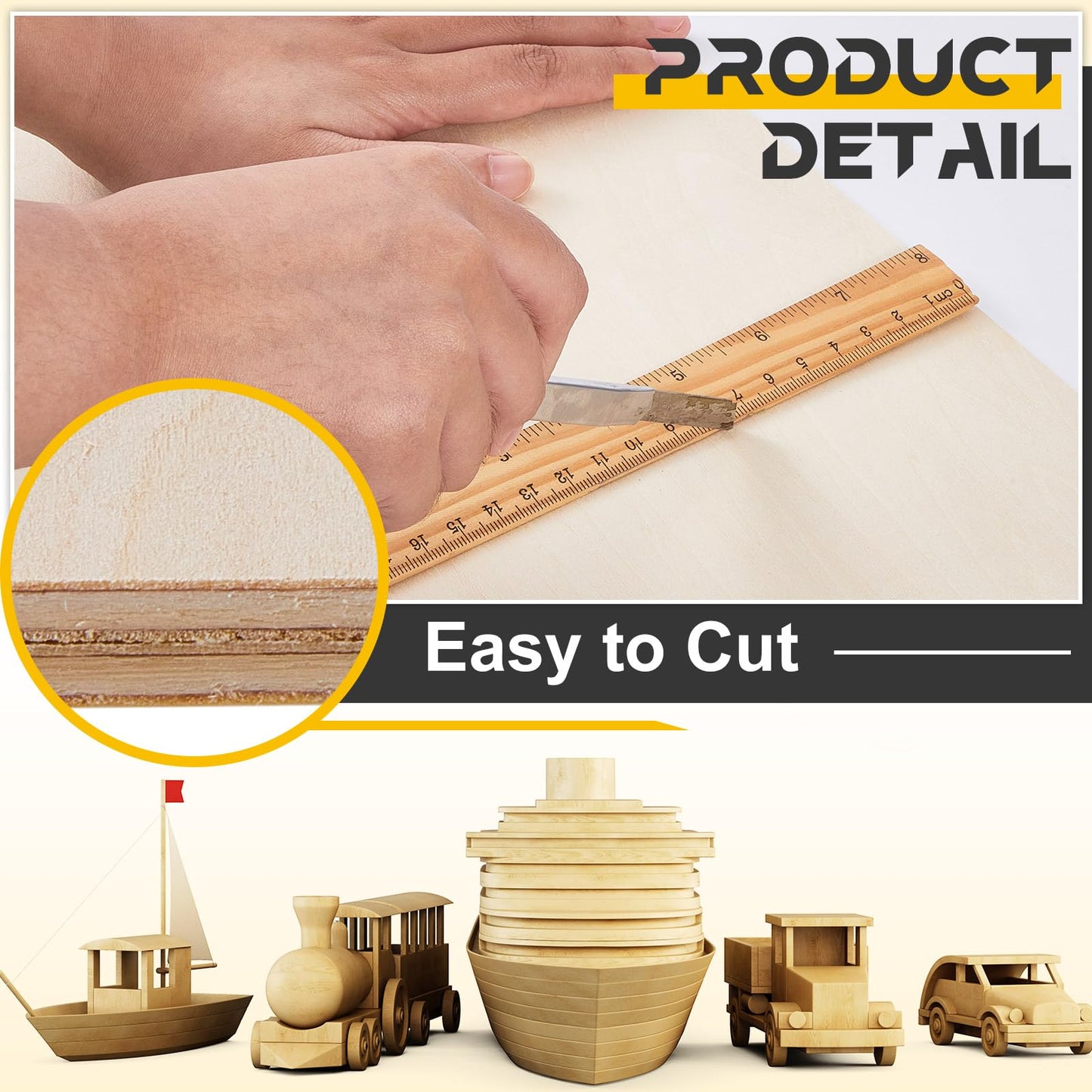 Juexica 24 Pcs 18" X 18"x 1/8" Basswood Craft Sheets 3mm Plywood Board Wood Thin Sheets for Arts Crafts Woodworking Scroll Sawing Projects Painting Drawing Laser Cutting Projects