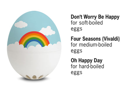 Rainbow BeepEgg – Egg Timer for Boiling Eggs – Musical Egg Cooker for Soft, Medium, Hard Boiled Eggs – Food Safe – Singing Floating Egg Timer – Egg Cooker for 3 Levels of Doneness - Brainstream