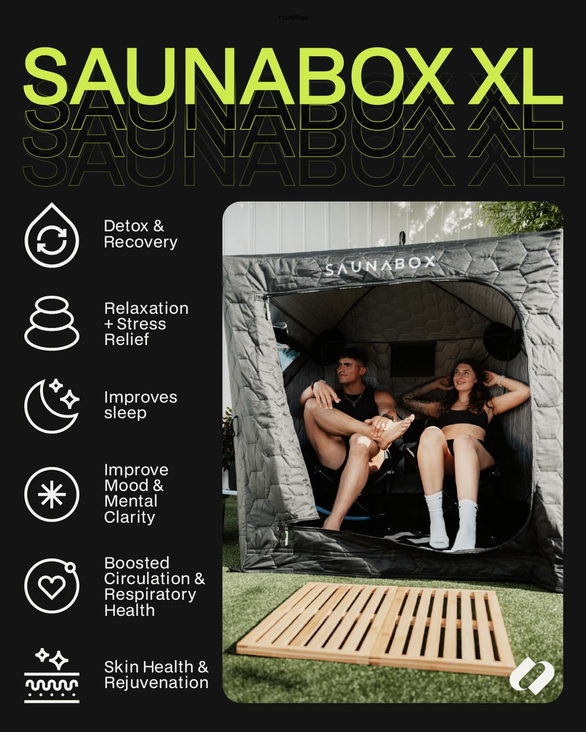 SAUNABOX® XL 2 Person Steam Sauna Tent | Portable Home Sauna Box for Indoor & Outdoor Use | SmartSteam Bluetooth Control | Compact, Quick-Setup & Hygienic for Detox, Relaxation & Recovery