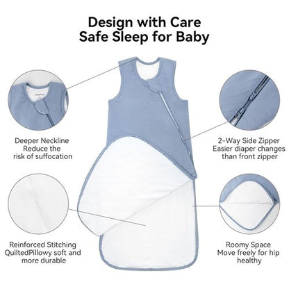 BubblePanda Bamboo Sleep Sack - Soft 0.5 Tog Toddler Wearable Blanket for Babies 6-12 Months