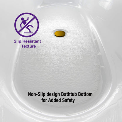 WOODBRIDGE 71"Freestanding White Acylic Soaking Bathtub with Brushed Gold Drain and Overflow,BTA1517 -BG-Drain &O
