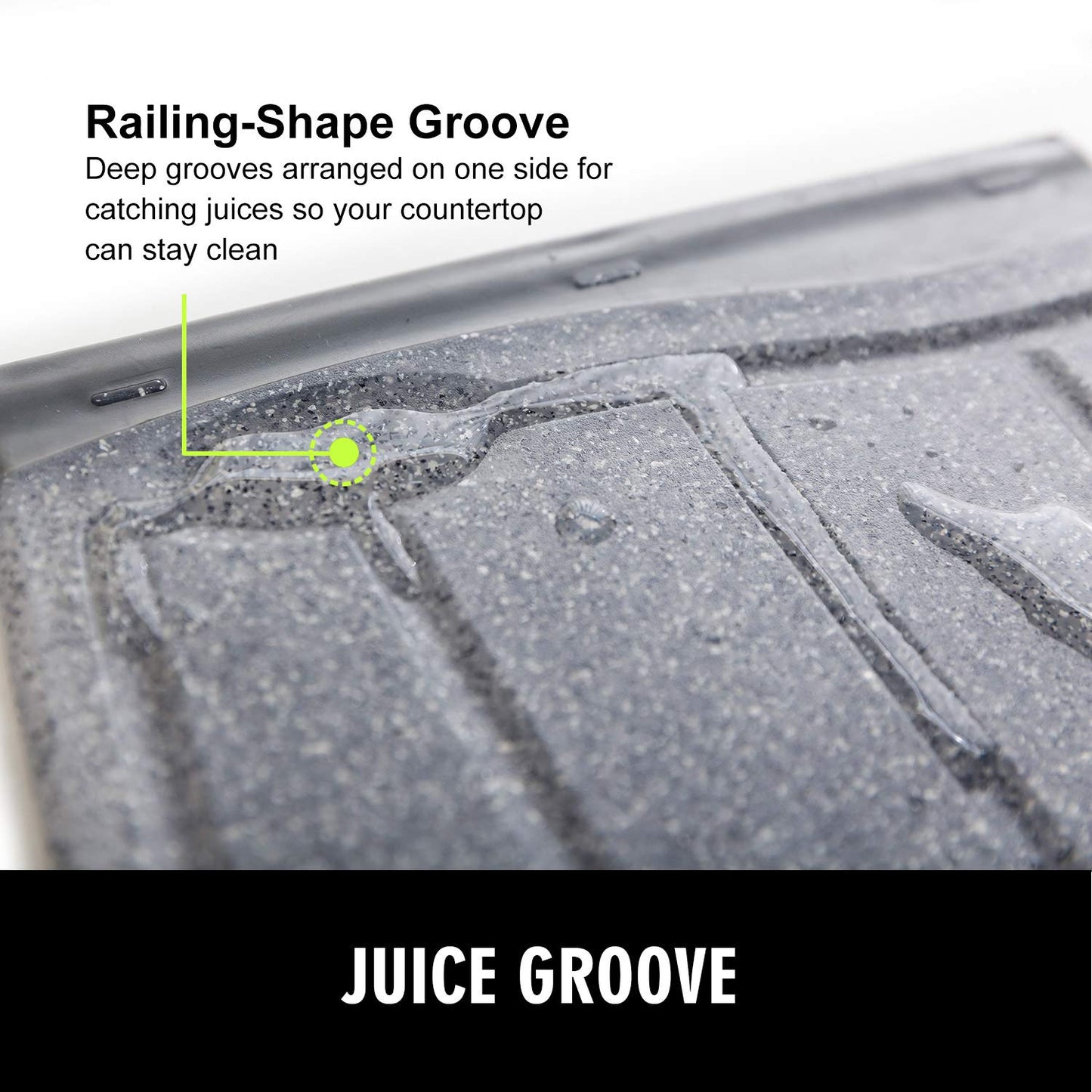 Extra Large Plastic Cutting Board, 16" Non-Slip Cutting Board for Meat, Thicker Kitchen Chopping Board, Unique Design with Multiple Juice Grooves! BPA Free, Dishwasher Safe, Easy Grip Handle (Grey)