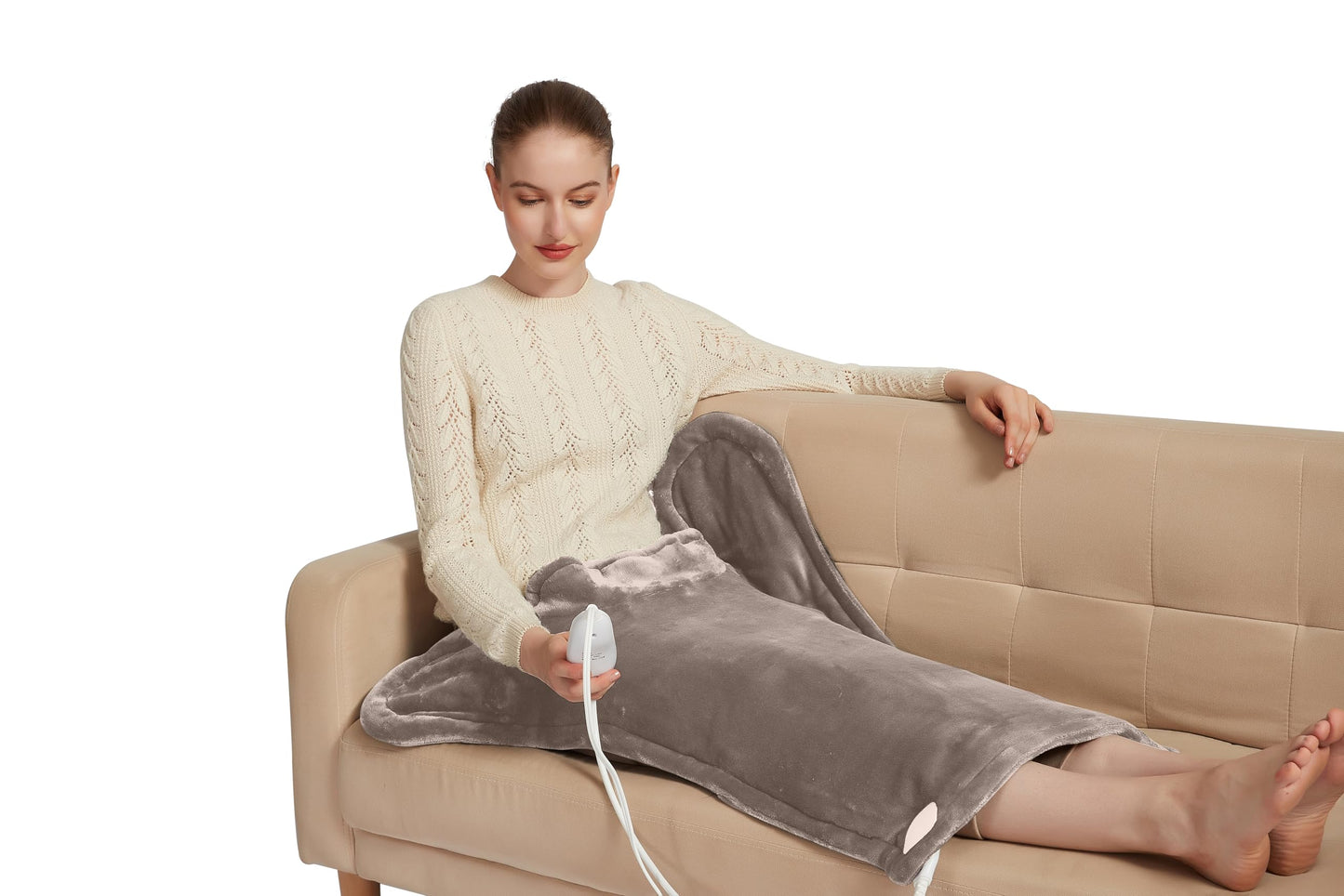 Ambershine 17''x33'' XXXL King Size Heating Pad with 12 Temperature Settings & 4 Auto-Off Countdown Timers, Pain Relief for Back/Neck/Shoulders/Abdomen/Legs, Christmas Gifts for mom dad (Dark Gray)