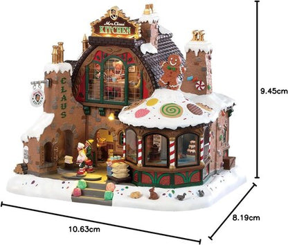 Lemax Santa's Wonderland Mrs. Claus Kitchen Figurine - Colorful Sights & Sounds Display