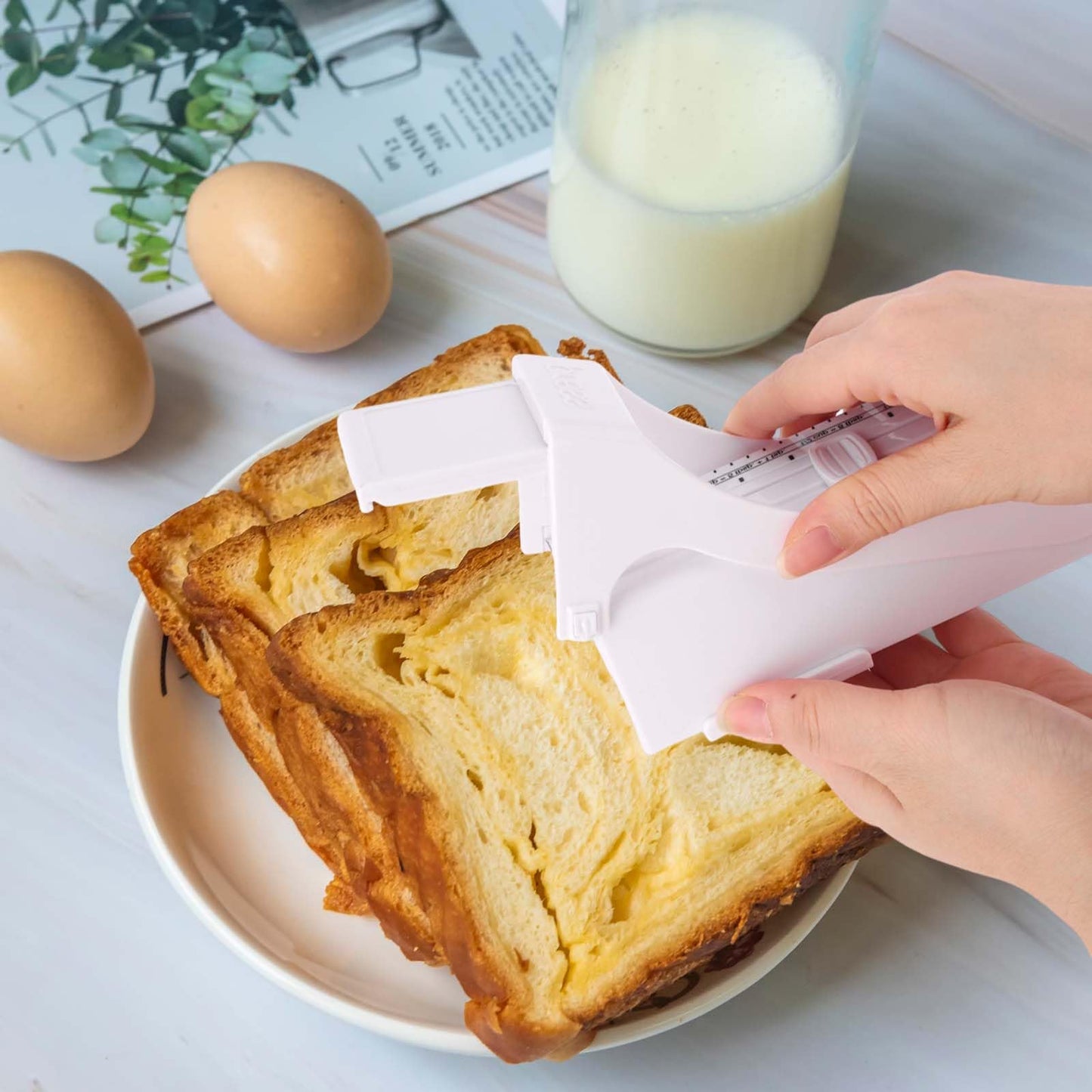 Butter Cutter Slicer, Stainless Steel Butter Cheese Stick Gadgets Dispenser Cutter Knife Measuring Dispenser and Keeper One-Click Operation Kitchen Tool Accessories for Bread Cookie Cakes Breakfast