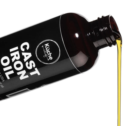 Organic Cast Iron Oil & Conditioner, Non-Stick Seasoning for All Cast Iron Cookware, 120ml Flaxseed Oil