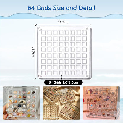 Acrylic Magnetic Seashell Display Box, Decorative Storage Case for Seashells, Trinkets, and Small Craft Organizers