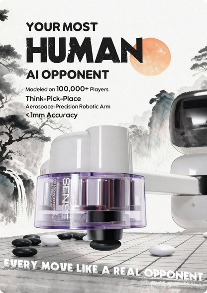 Sense Robot Go Professional – AI Smart Go Board with Robotic Arm, 23-Level AI for All Skill Levels, Apex Duel, Real-Time Game Review, Wi-Fi OTA Updates