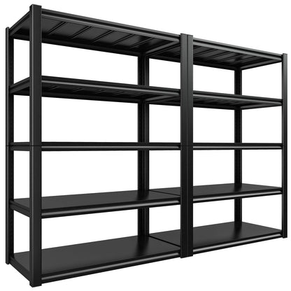 REIBII Garage Shelving 48.2" W Storage Shelves 3000LBS Heavy Duty Shelving Adjustable Metal Shelf Industrial 5 Tier Pantry Shelves for Basement Warehouse Supermarket 72.2"H x 24.2"D x 48.2"W, 2 Pack