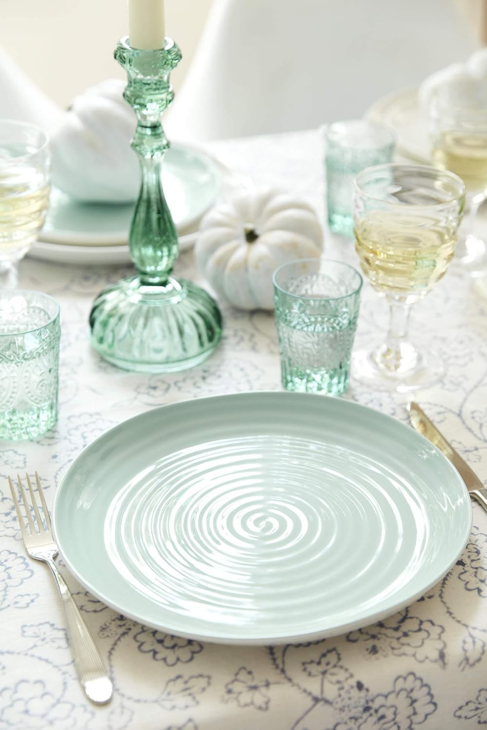 Portmeirion Sophie Conran 12 Inch Round Platter | White Porcelain Serving Tray for Appetizers, Snacks, Sandwiches