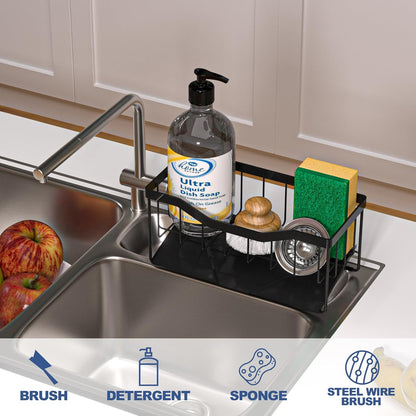Counter Counter Vanwood Sponge Holder for Kitchen Sink with Auto Draining Tray, Sink Caddy Kitchen Sink Cocina