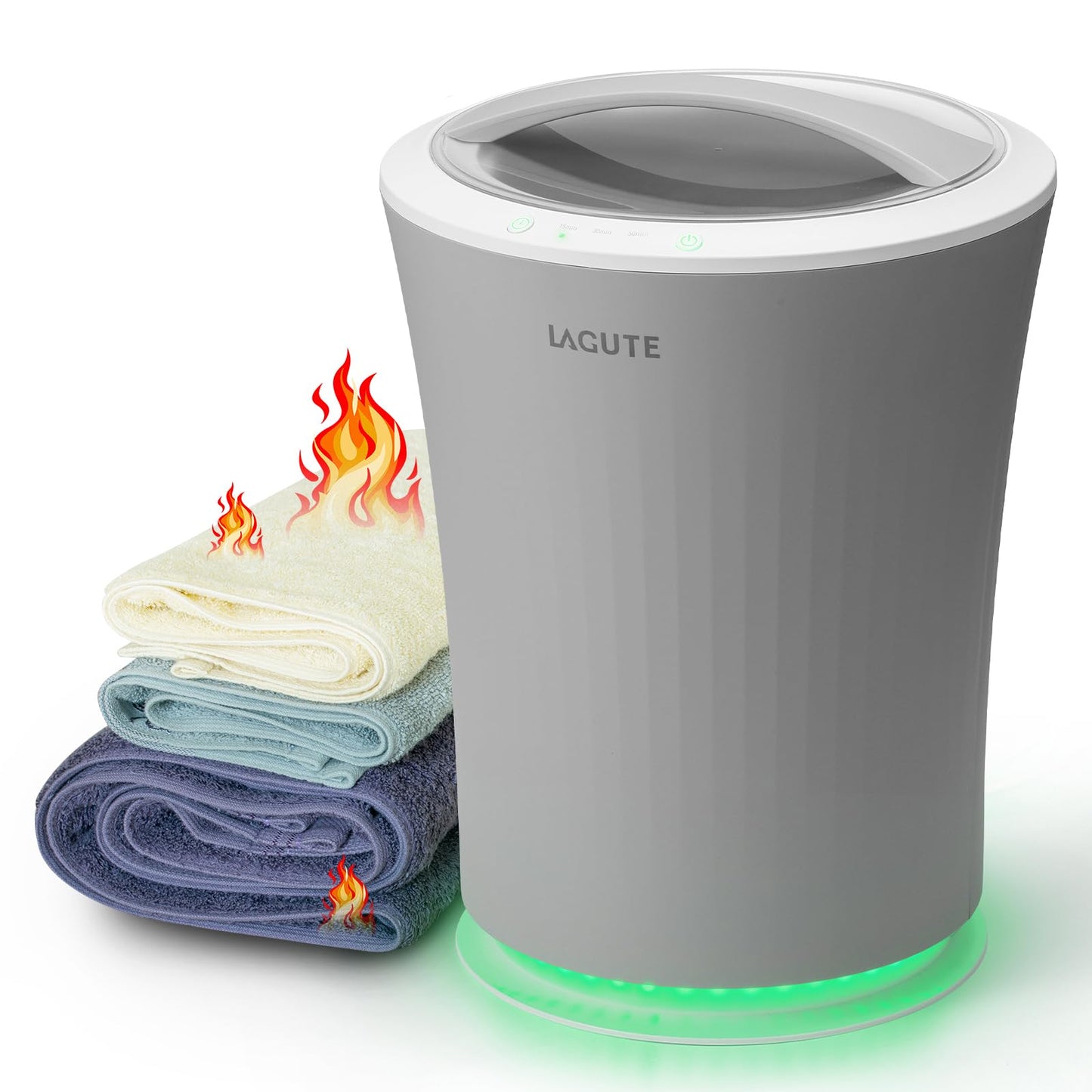 Lagute iSnug Towel Warmer for Bathroom, with 3-Level Timer, Warning Alarm & RGB Light, Auto Shut-Off, 5.3 Gal Heating Bucket for Bathrobe, Blanket, Ideal for Gifts
