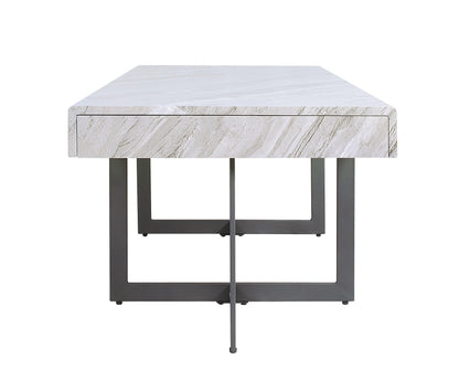 Furniture of America Willy Modern Storage Faux Marble Top 3-Piece Coffee, End and Sofa Table Set for Living Room, Gray