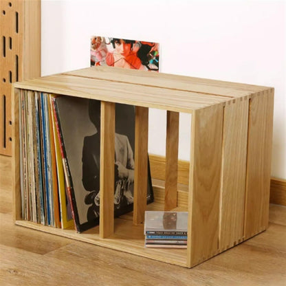 uP9sF2mD DVD Shelf Organizer Vinyl Record Holder - Tabletop Storage Display Shelf Stackable Wooden LP Cabinet Stand CD Storage Rack