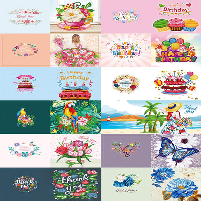 ycyingcheng 5D Diamond Painting Greeting Cards, 12 PCS DIY Rhinestone Art Greeting Card for Holidays Festival Craft Your Girlfriend Birthday Christmas Cards Handmade Gift(GC C001)