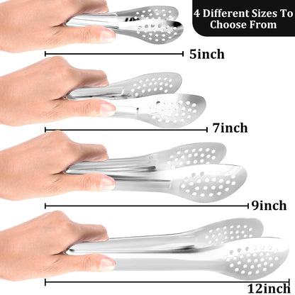 Serving Tongs, Kitchen Tongs,Buffet Tongs, XEVOM Stainless Steel Food Tong Serving Tong,small tongs, Serving Utensils (12 Inch)