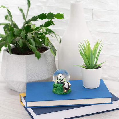 Elanze Designs Bamboo Forest Panda Bear, Black and White Leaves Trees Foliage, 3 x 3 Miniature Sturdy Resin Stone 45MM