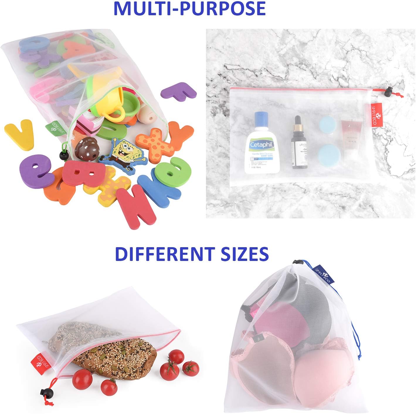 Reusable Bags - Zero Waste Color-Coded Mesh Produce Bags