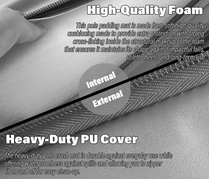 Pole Dancing Pole for Home Spinning Pole Dancing Pole Folding Portable Dance Pole Crash Mat, 3cm/ 5cm/ 10cm Thick Safety Dancing Cushion for Home/Studio 45mm Sp,130cm/4.3ft/51in-Thick 10cm/4in
