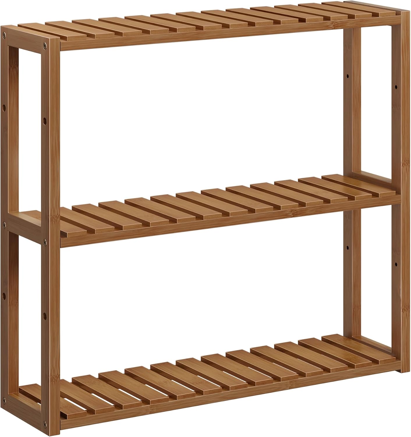 3-Tier 5.9 23.6 21.3 Inches, UBCB013K01 SONGMICS Bamboo Bathroom Shelf, Adjustable Plants Rack, Wall-Mounted or Stand