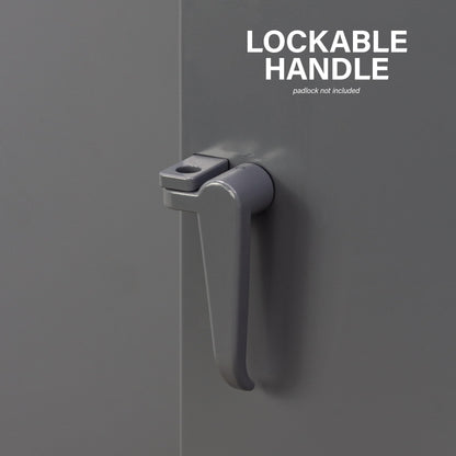 Jamco Extra Heavy Duty Steel Storage Cabinet with Solid Lockable Doors, 14-Gauge All-Welded Metal Cabinet, 4 Adjustable Shelves, 7,200 lbs Capacity, 24" D x 36" W x 74" H, Gray