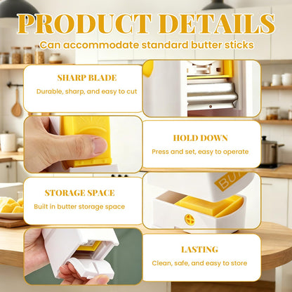 Bntyok Butter Cutter - Butter Slicer & Butter Dispenser, One Click Kitchen Tool with Stainless Steel Blade, Easy to Clean Butter Cutter for Bread, Cakes & Cookies