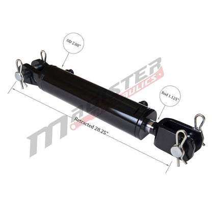 Magister Hydraulics Double Acting Hydraulic Cylinder - AG Clevis Hydraulic Cylinder 2500 PSI tie-Rod Alternative 2.5" bore 18" Stroke (2.5x18)