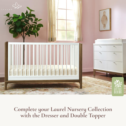 Little Seeds Laurel 4-in-1 Convertible Crib, Black/Chestnut