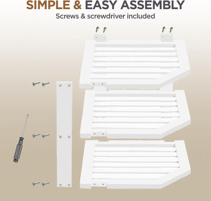 Bambuesi Plate Organizer for Cabinet, Bamboo Kitchen and Bathroom Space Saving Organizer
