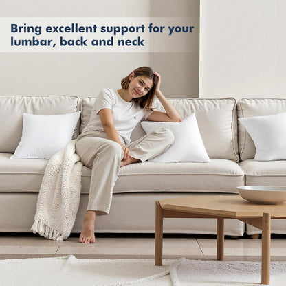 MIULEE Throw Pillow Inserts - Pack of 4, 18x18 Inch, 100% Virgin Fiber Filling for Ultimate Comfort