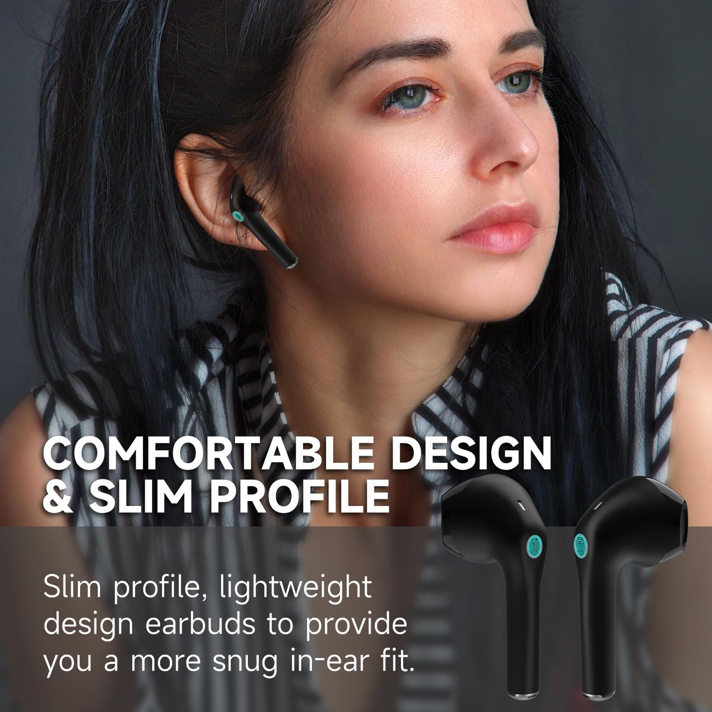 1 Hora 6 Packs Wireless Earbuds Bluetooth 5.3, Sports Headphones Deep Bass in-Ear Earphones, Premium Sound with Charging Case, Compatible with iPhone, Android Smartphone, Tablet, Laptop