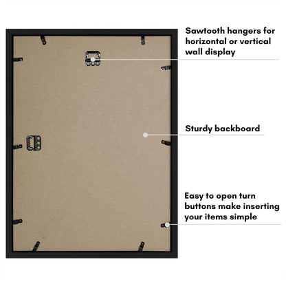 Americanflat 12x16 Shadow Box Frame with Polished Plexiglass - Silhouette Collection - Large Shadow Box Display Case for Tabletop and Wall Display - Black with Soft Felt Back