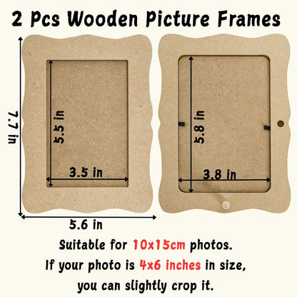Coloch 2 Pack Decorate Your Own Mosaic Picture Frame Craft Kit, Wooden DIY Picture Frame Kits for Adults Mosaics Making Supplies for Gift, Decoration, Birthday, Anniversary