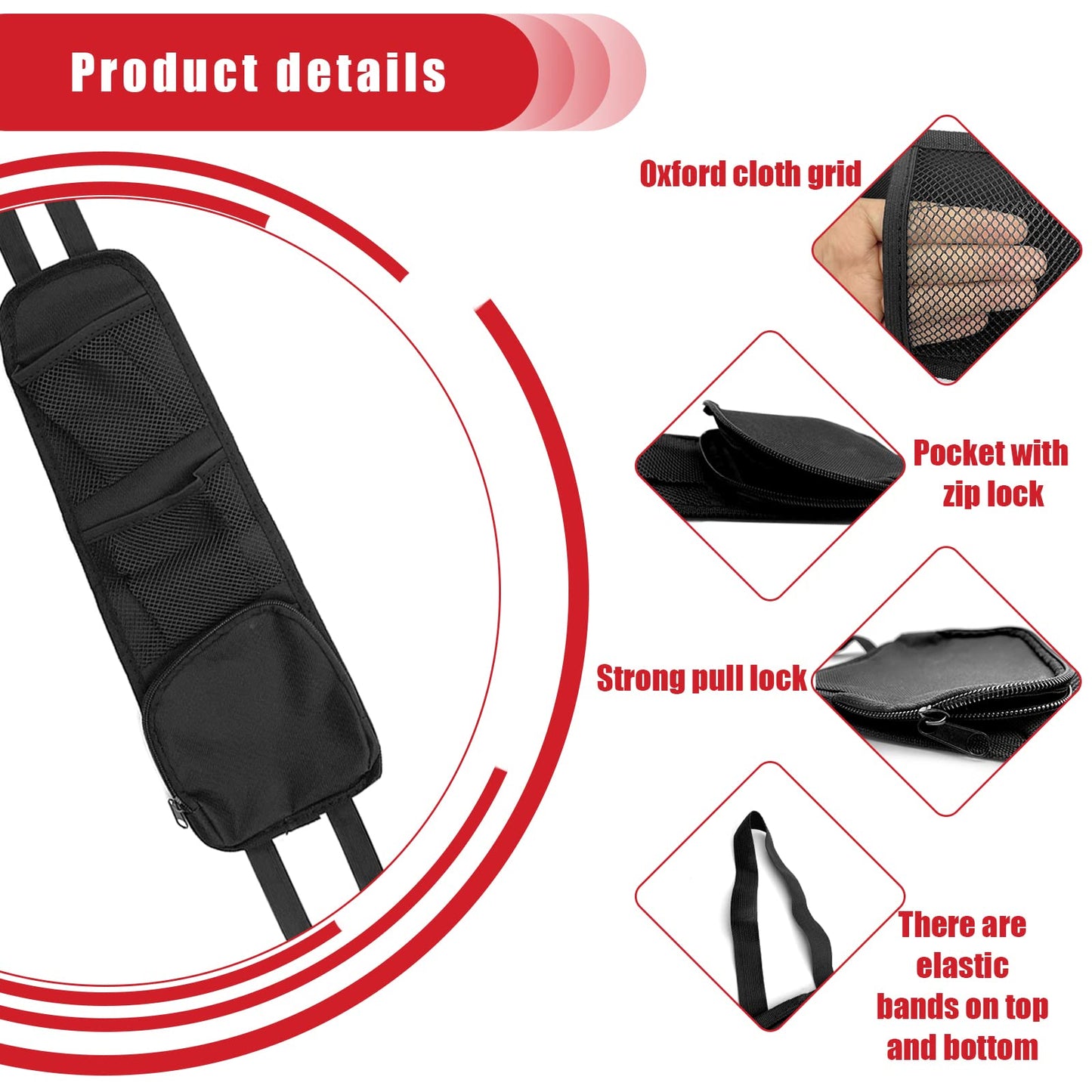 QUICTO 2PCS Car Seat Storage Hanging Bag, Multi-Pocket Seat Side Organizer, Multifunctional Mesh Net Pocket, Can Hold Mobile Phone, Wallet, Glasses, Suitable for Cars, SUVs, Trucks