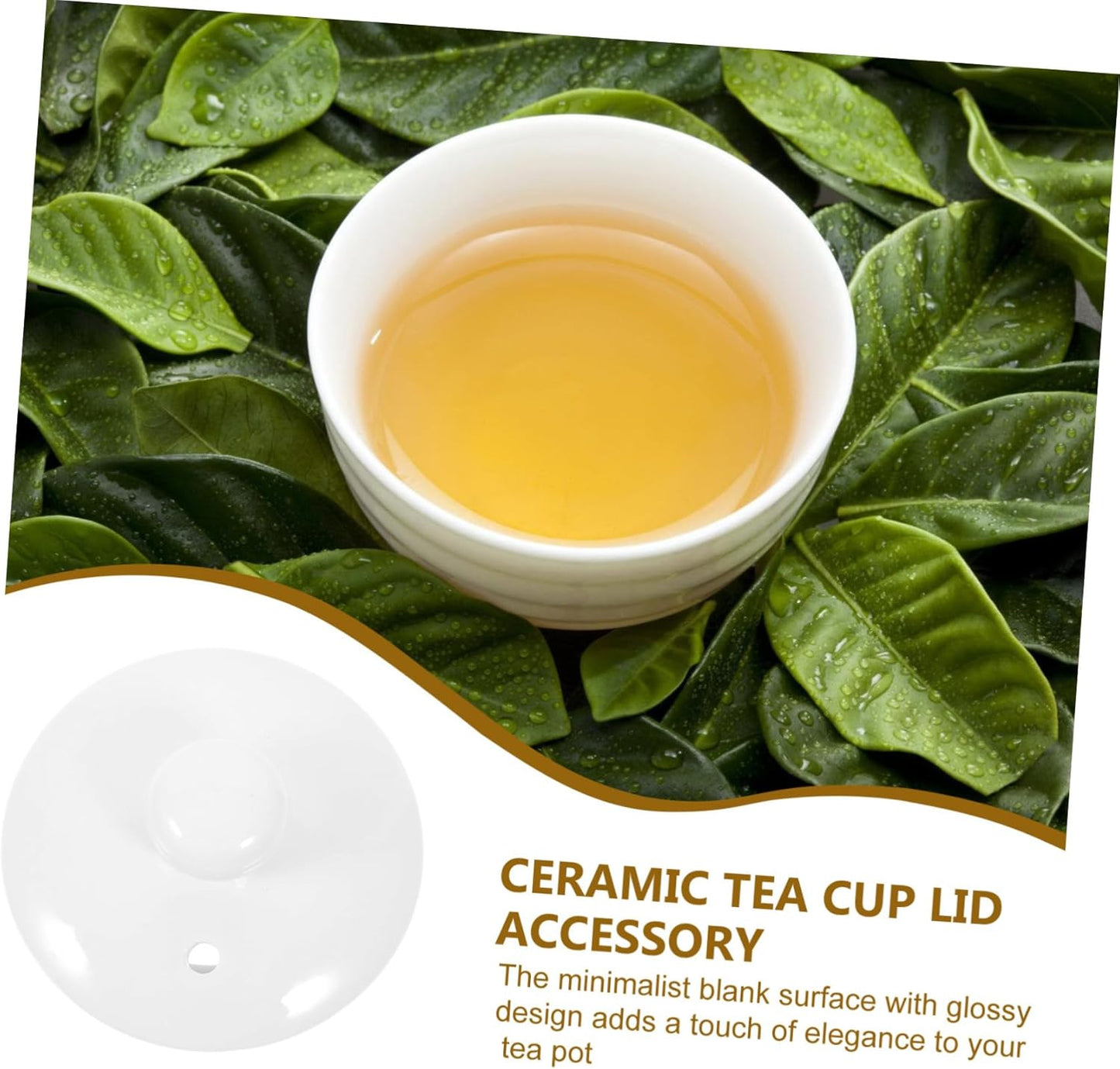 White Ceramic Teapot Lid Replacement, Polished Cover for Porcelain Teaware, Kitchen Accessory