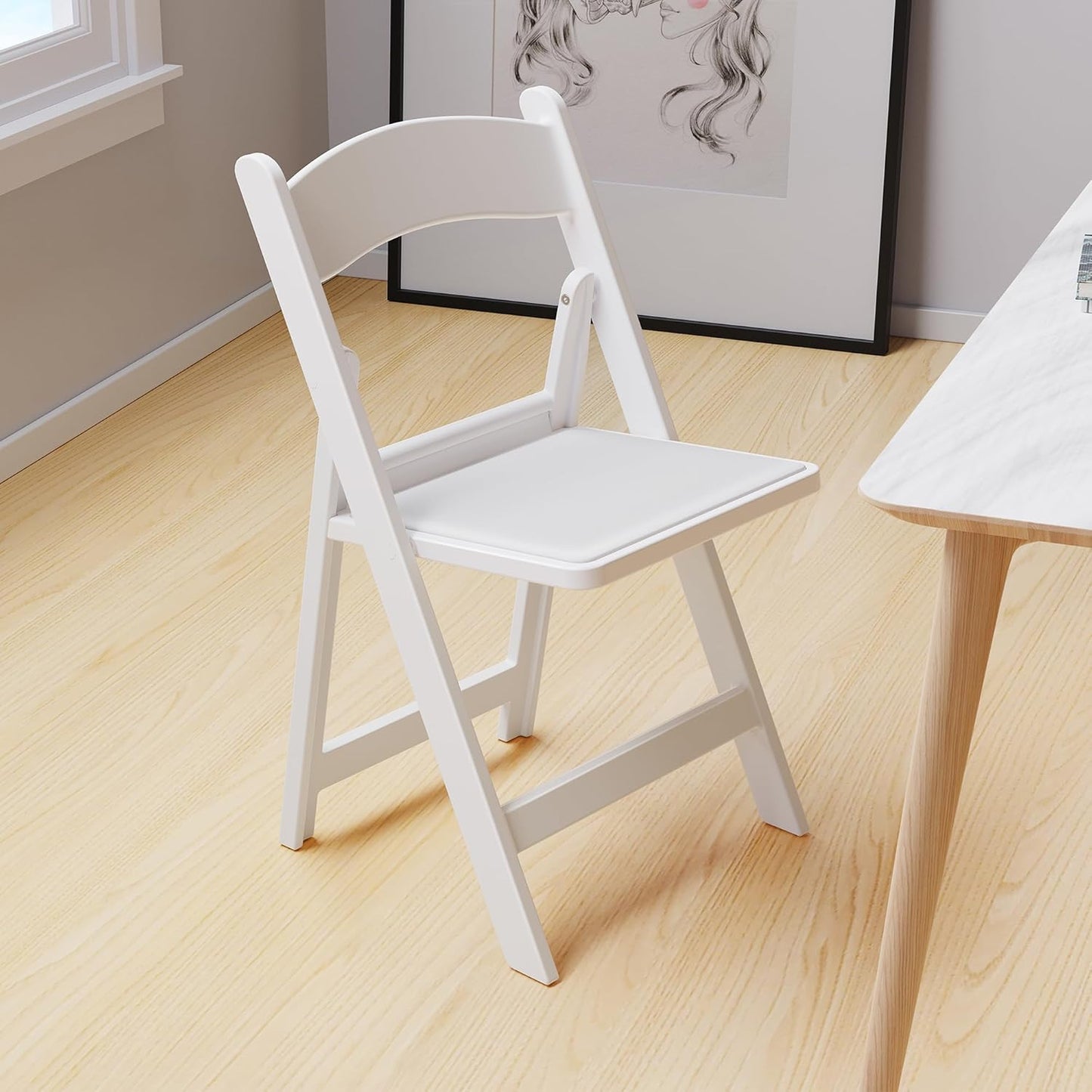 Allpop 2 Pack 550LB Commercial Set Resin Folding Chair with Vinyl Padded Seat, Capacity, Chair for Party Wedding Picnic