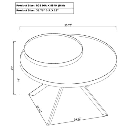 Coaster Home Furnishings Briggs 3-Piece Round Coffee and End Table Set White