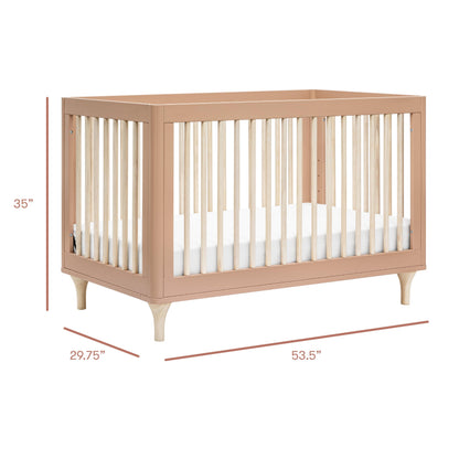 Babyletto Lolly 3-in-1 Convertible Crib with Toddler Bed Conversion Kit in Canyon/Washed Natural, Greenguard Gold Certified