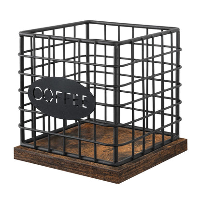 YINMIT K Cup Holder Organizer, Sturdy Coffee Pod Holder Organizer, 35 Kcup Large Capacity Storage Basket for Kitchen Counter and Office Desktop (Square Grid)