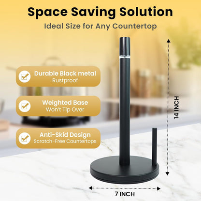 2 1 Countertop BLUJAYE in Paper Towel Holder with Spray Bottle - Matte Black Paper Towel Holder & Spray Bottle