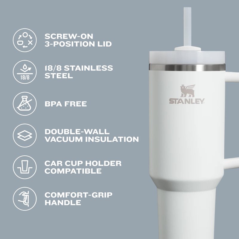 STANLEY Quencher H2.0 Tumbler with Straw 20 oz | Flowstate 3-Position Lid | Cup Holder Compatible for Travel | Insulated Stainless Steel Cup | BPA-Free | Mist