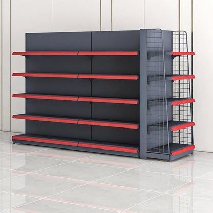 Double-Sided Retail Display Shelving Unit, Adjustable Height, Customizable Combination, 2 Colors (Black, W106*D31*H63)