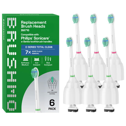 Brushmo e-Series Electric Sonic Toothbrush - Rechargeable Screw-On Electronic Tooth Brush for Adults with 3 Modes & Timer - IPX7 Waterproof, Long-Lasting Battery & Wireless Charging Base - White