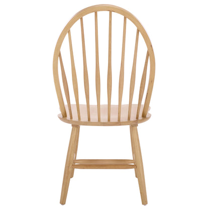 SAFAVIEH Furniture - Wendall Chair Set of 2 - Natural Solid Wood - Windsor Style High Back Spindle Chair - Ideal for Dining Room, Kitchen, 18" Seat Height (DCH8509B-SET2)